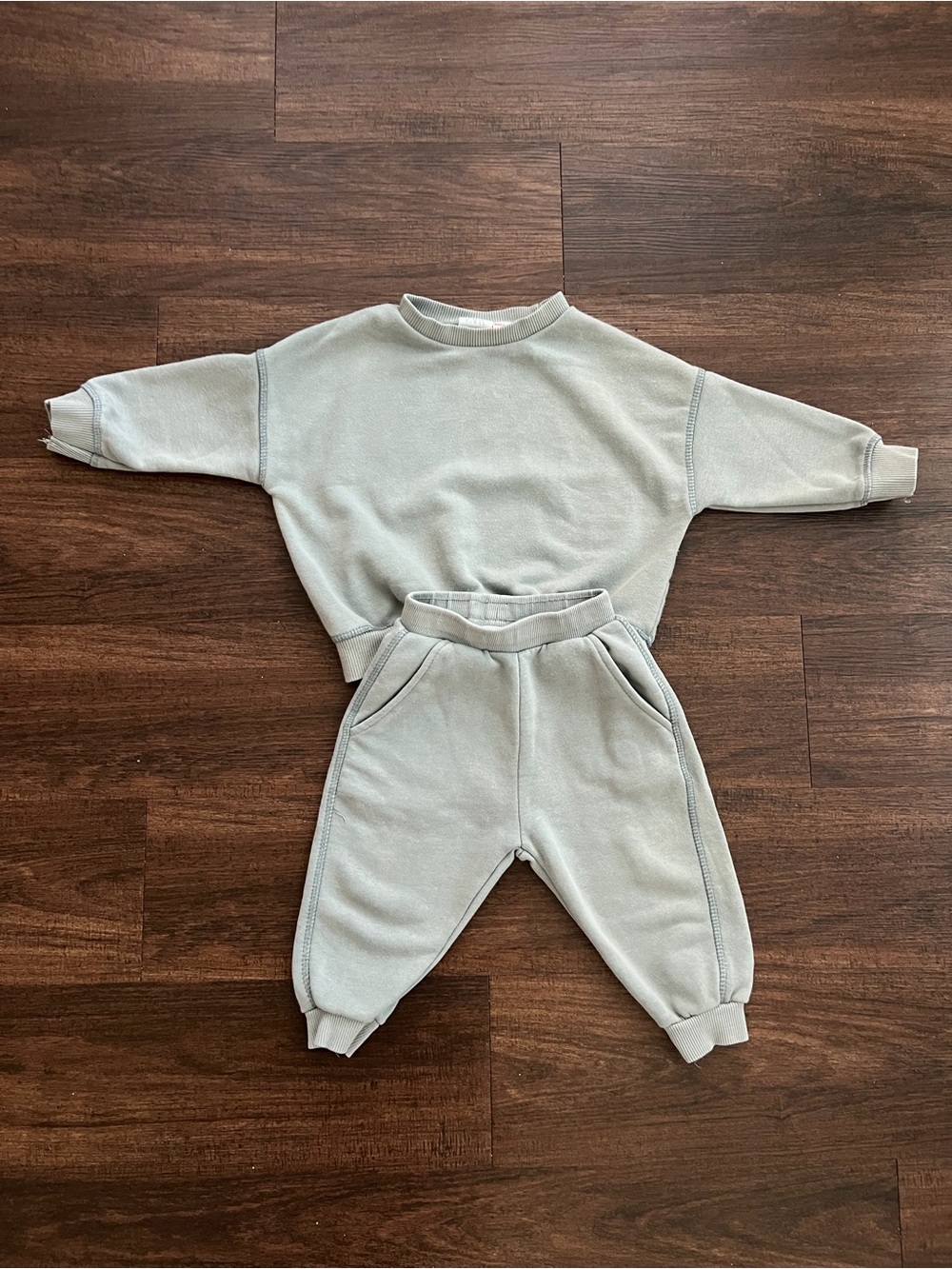 Zara Kids Sweatshirt & Joggers Set - Sage Green